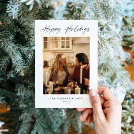 家族モダン写真クリスマスカード 招待状