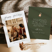 家族モダン写真クリスマスカード 招待状