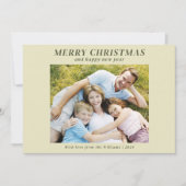 家族モダン写真クリスマスベージュ シーズンカード (正面)