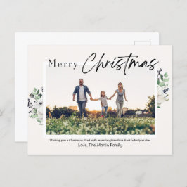 家族モダン写真クリスマスポストカード シーズンポストカード