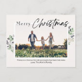 家族モダン写真クリスマスポストカード シーズンポストカード (正面)