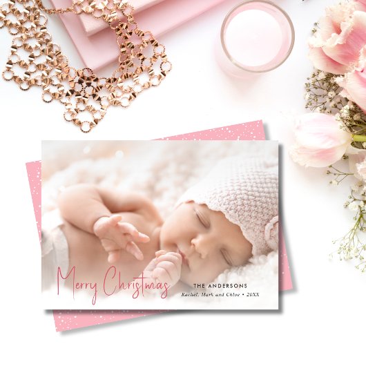 家族モダン写真クリスマス シーズンカード