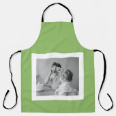 家族モダン写真グリーンシンプルラブリーギフト エプロン (正面)