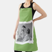 家族モダン写真グリーンシンプルラブリーギフト エプロン (インサイチュ)