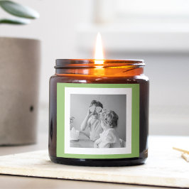 家族モダン写真グリーンシンプルラブリーギフト スクエアシール