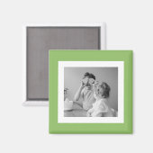 家族モダン写真グリーンシンプルラブリーギフト マグネット (正面/裏面)