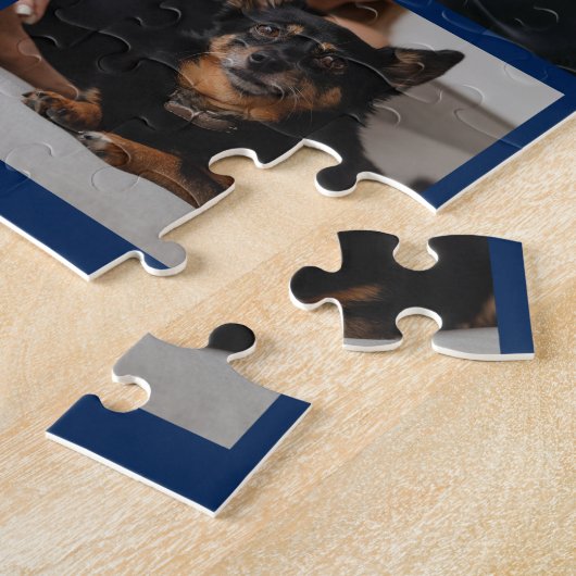 家族モダン写真コラージュタイポグラフィ記念 ジグソーパズル (側面)