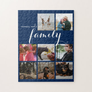 家族モダン写真コラージュタイポグラフィ記念 ジグソーパズル