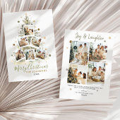 家族モダン写真コラージュメリークリスマス シーズンカード