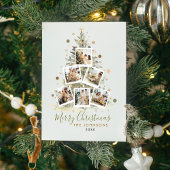 家族モダン写真コラージュメリークリスマス シーズンカード