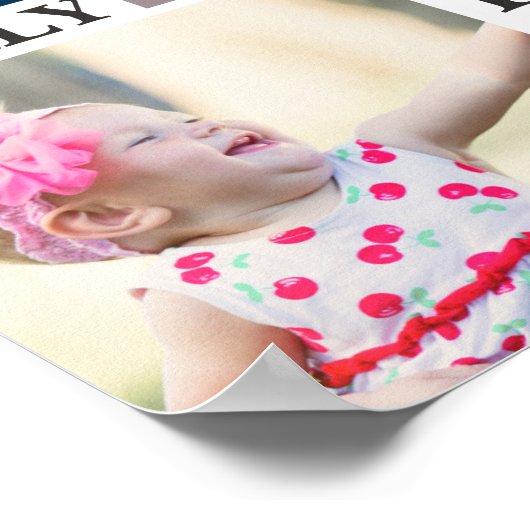 家族モダン写真コラージュ愛の記憶の記念 ポスター (角)