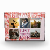 家族モダン写真コラージュ最高のママ・エバフローラ フォトブロック (正面)