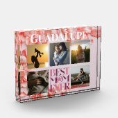 家族モダン写真コラージュ最高のママ・エバフローラ フォトブロック (左)