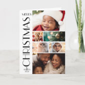 家族モダン写真コラージュ白黒ミニマリスト カード (正面)