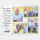 家族モダン写真コラージュ記念記念 フリースブランケット (正面(横))