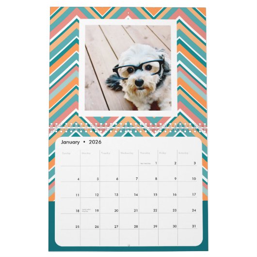 家族モダン写真コラージュ17 -トレンディーパターン カレンダー (1月 2026)