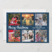 家族モダン写真コラージュMerry Christmas Holida シーズンカード (正面)