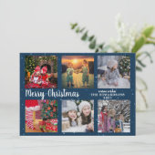 家族モダン写真コラージュMerry Christmas Holida シーズンカード (スタンド正面)
