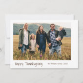 家族モダン写真シンプルミニマル感謝祭 シーズンカード (正面)