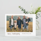 家族モダン写真シンプルミニマル感謝祭 シーズンカード (スタンド正面)