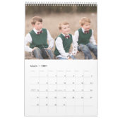 家族モダン写真スエレガントクリッカスタムト年 カレンダー (3月 2021)