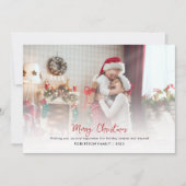 家族モダン写真スクリプスタイリッシュトのクリスマス シーズンカード (正面)