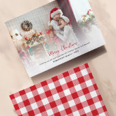 家族モダン写真スクリプスタイリッシュトのクリスマス シーズンカード