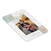 家族モダン写真スメリークリプト金ゴールド水色M マグネット (右側)