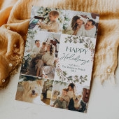 家族モダン写真ハッピーホリデイズカード シーズンカード