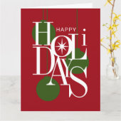 家族モダン写真ハッピーホリデーズクリスマス カード (黄色い花)