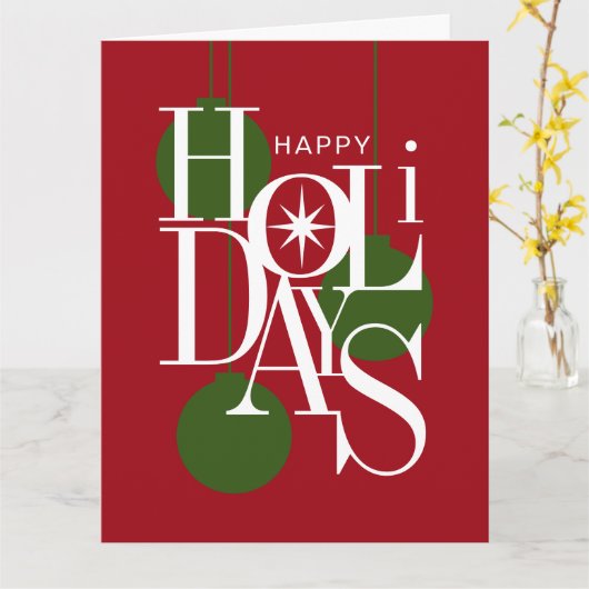 家族モダン写真ハッピーホリデーズクリスマス カード (黄色い花)