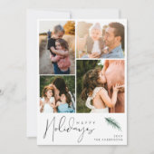 家族モダン写真ハッピーホリデーズクリスマス シーズンカード (正面)