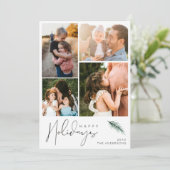 家族モダン写真ハッピーホリデーズクリスマス シーズンカード (スタンド正面)