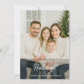 家族モダン写真ハッピーホリデーズホリデーズホリデーカード 招待状 (正面)