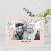 家族モダン写真ハート枝バレンタインデー シーズンカード (スタンド正面)