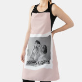 家族モダン写真パステルピンクシンプル色ギフト エプロン (インサイチュ)