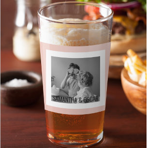 家族モダン写真パステルピンクシンプル色ギフト タンブラーグラス