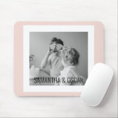家族モダン写真パステルピンクシンプル色ギフト マウスパッド (マウス)