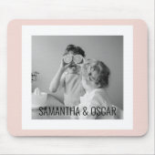 家族モダン写真パステルピンクシンプル色ギフト マウスパッド (正面)