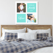 家族モダン写真パステルモノグラム キャンバスプリント (インサイチュ (寝室))