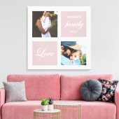 家族モダン写真パステルモノグラム キャンバスプリント (インサイチュ (リビング))