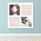 家族モダン写真パステルモノグラム キャンバスプリント (インサイチュ (ウッドフロア))