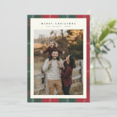 家族モダン写真プレイドクリスマスカード シーズンカード (スタンド正面)
