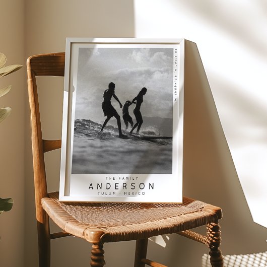 家族モダン写真ミニマルタイポグラフィ フォトプリント           