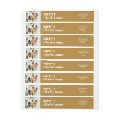 家族モダン写真ミニマル金ゴールドクリスマスラップ ラップアラウンドラベル (シート)