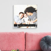 家族モダン写真モノグラムと確立日 キャンバスプリント (インサイチュ (リビング))