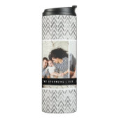 家族モダン写真モノグラムと確立日 タンブラー (回転左)