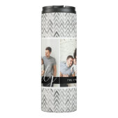 家族モダン写真モノグラムと確立日 タンブラー (裏面)