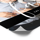 家族モダン写真モノグラムと確立日 ポスター (角)