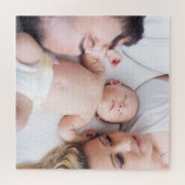 家族モダン写真記念 ジグソーパズル (横)